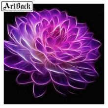 Full square drill 5D DIY diamond painting purple flower 3d diamond embroidery flower cross stitch mosaic 2024 - buy cheap