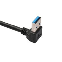 Удлинительный кабель под прямым углом 90 градусов USB 3,0, стандартный шнур, 20 см 2024 - купить недорого