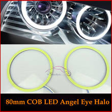 80mm 93 COB LED Angel Eyes Halo Ring DRL/Daytime Running Lights Super Bright White 2024 - buy cheap