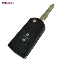 PREISEI 2 кнопочный автомобильный флип-ключ сменный Корпус брелок для дистанционного ключа Mazda 2024 - купить недорого