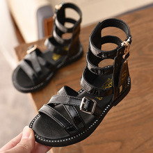 Summer Children Girls Roman High-top Boots Sandals Gladiator shoes Sandal cool boots Fashion Kids Soft Sole open toe Beach shoes 2024 - buy cheap
