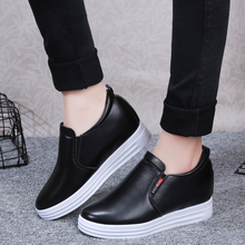 Women Loafers Increasing Platform Shoes Black Slip on Shoes Woman Sneakers Pu Leather Casual Shoes Flats zapatos mujer 76C70 2024 - buy cheap