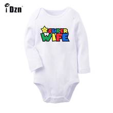 Conjunto de ropa de Super Wife para recién nacido, mono con estampado de Super Mario y número, 100% algodón 2024 - compra barato