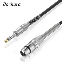 Bochara 1/4''Jack 6.5mm Stereo Male to XLR Female Microphone Stereo Cable Foil+Braided Shielded with Spring Protective Coil 2024 - buy cheap