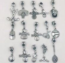 Mixed basketball / football / volleyball / baseball / hockey / gloves / hat Charms Pendant For Bracelet Necklace Jewelry Making 2024 - buy cheap