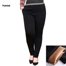 TUHAO Women Winter Warm Thick Office Lady Pants Plus Size 10XL 8XL 6XL Trousers Pencil Pants STRIPED Large Size Pant PQ27 2024 - buy cheap