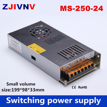 Mini/pequeño tamaño 250w fuente de alimentación conmutada 24v 10a única salida programable led fuente de alimentación ac a dc (MS-250-24) 2024 - compra barato
