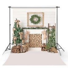 Christmas Tree Fireplace Backdrop Wreath Photography Backdrop for Picture Photo Studio Backgrounds Props 2024 - buy cheap