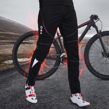 Santic мужские велосипедные штаны зимние уличные спортивные Mtb велосипедные штаны для бега на велосипеде флисовые теплые Светоотражающие штаны 2024 - купить недорого