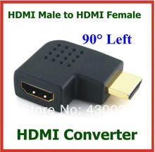 50 шт. позолоченный HDMI штекер-HDMI гнездо угол 90 градусов левый удлинитель адаптера для кабеля HDTV DVD PS3 HDMI конвертер 2024 - купить недорого