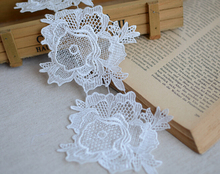 5 Meters Per Lot Off White Polyester 11cm Width Flower Lace Trim Applique Craft Lace Fabric 2024 - buy cheap