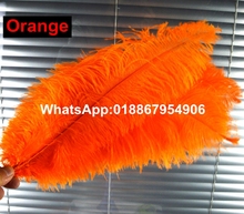 Envío Gratis fabricantes vender 50 piezas naranja plumas de avestruz 12-14 pulgadas/30-35 cm caliente 2024 - compra barato