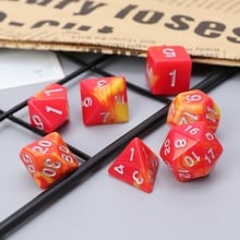 7 pçs/set dados multi-sided dados acrílicos dados digitais D4-D20 para magic-the-gathering d & d rpg poli jogo dropshipping 2024 - compre barato