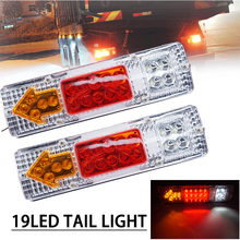 Luces LED para coche, camión, remolque, camión, freno, parada, giro, luz trasera, lámparas con luz de advertencia, 24V, impermeable, 19 LED, 2 uds. 2024 - compra barato