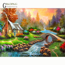 House, river. 5d DIY Diamond Embroidery Diamond Painting Cross Stitch Full Square Rhinestone Mosaic Unfinished Home Decoration 2024 - buy cheap