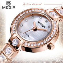 Женские часы MEGIR, роскошные женские часы с блестящим бриллиантом, розовое золото, женские часы Relogio Feminino Reloj Mujer 2024 - купить недорого
