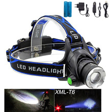 Xml t6 led head light farol linterna frontal recarregável 2000 lumens zoom cabeça lâmpada led com 18650 bateria lanterna 2024 - compre barato