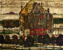 Landscape art paintings Single Houses Egon Schiele Hand painted High quality 2024 - buy cheap