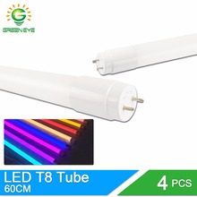 GreenEye 4pcs/lot LED Tube T8 10w 60cm SMD2835 220v Warm Cold White Red Blue Green Pink  2Feet  milky cover Light Tube Lamp 2024 - buy cheap