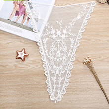 Cusack 1 pc 30 x 42 cm Off White Lace Collar Trim Costume Neckline Applique Embroidered Mesh Cotton Sewing DIY Crafts 2024 - buy cheap