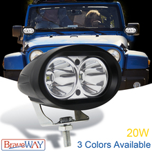 Braveway-luz led refletora 3.6 polegadas para trabalho, à prova d'água, offroad, caminhão, carro, trabalho, 12v, luz extra para atv, motocicleta 2024 - compre barato