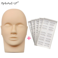 Eye Facial Make-up Practice Training Lashes for Eyelash Extensions Mannequin Head Flat with Practice Lashes 2024 - buy cheap