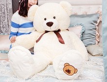 big lovely bear toy plush toy cute bow stuffed teddy bear birthday gift about 100cm white beige 2024 - buy cheap