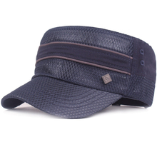 HT2465 Summer Sun Hat Caps for Men Breathable Mesh Cap Male Adjustable Flat Top Cadet Army Military Cap Men Trucker Baseball Cap 2024 - buy cheap