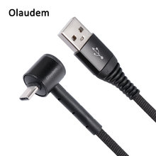 Olaudem 5V 2A Nylon Braided USB-C Cable for Macbook Pro Fast Charging 90 Degree USB Type-C Cable for Huawei Phone Cables CB143 2024 - buy cheap