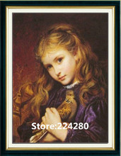 Needlework,Cross stitch,14CT Unprinted for Embroidery kits The little girl holding dove Cross-Stitching,DIY Handmade decor 2024 - buy cheap