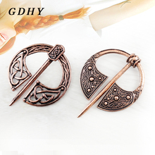 GDHY Bronze Nordic Viking Brooch Medieval Viking  Medieval Scarves Shawls Cloak Clasp Spiral Brooch For Men Women Jewelry 2024 - buy cheap