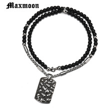 Collar con colgante de cráneo cuadrado de cadena larga de tatuaje estilo Punk Maxmoon, collar de acero inoxidable, amuleto para hombres, joyería Punk Rock genial 2024 - compra barato