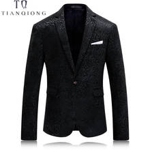 TIAN QIONG Blazer Men 2018 Famous Brand Stylish Blazers for Men Slim Fit Black Prom Blazers Fashion Printed Casual Blazer TDX14 2024 - buy cheap