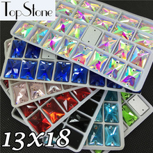 112pcs/box 3250 Rectangle 18x13mm Glass Crystal Sew-on Stone Flatback 2 Holes 13x18mm Sewing Jewelry Crystals Dress Making 2024 - buy cheap