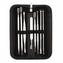 8 pcs Blackhead Remover Tool Kit Pimple Acne Clip Needle Face Care Comedone Blemish Blackhead Extractor Tool with Leather Case 2024 - buy cheap