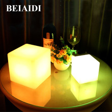 BEIAIDI Cordless Led Cube Bar Table Light Rechargeable Mood Cube Night Light Party Wedding LED Illuminated Furniture Bar Light 2024 - buy cheap