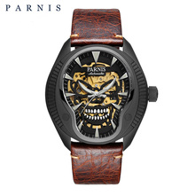 Parnis 43mm Black Case Skull Skeleton Dial Men Mechanical Automatic Watches Luminous Men's Watch Top Brand Luxury 2020 Man Clock 2024 - buy cheap