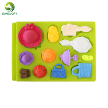 3D Comb Handbag Hat Shoes Mirror Shaped Silicone Mold Fondant Silicone Cake Mold For Baking Cake Decorating Tools Color Green 2024 - buy cheap