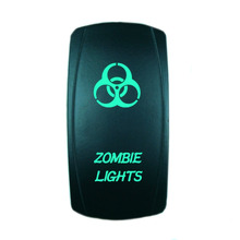 Alta Qualidade 5 Pinos Iluminado Rocker Toggle Switch Verde Do Laser LUZES de ZUMBIS 20A 12 V On/off LED Light atacado [KG-010-3] 2024 - compre barato