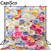Fondos fotográficos de vinilo Capisco, telón de fondo floral con flores rosas, accesorios para estudio fotográfico 2024 - compra barato