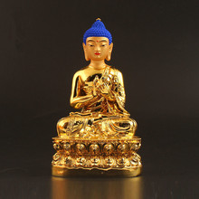 Estatua de Maitreya de oro de 13cm, estatua de resina budista tántrico tibetano, Rulai Bodhisattva Buudha Putting, pequeña figura coleccionable 2024 - compra barato