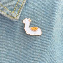 New Arrival Cute Alpaca Shape Enamel Women Brooch Pin Collar Badge Jewelry Clothes Decor 2024 - buy cheap