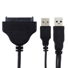 USB 3,0 для ноутбука 22P 7 + 15 2,5 "SSD HDD жесткий диск SATA 3 адаптер конвертер Y-образный кабель USB 2,0 кабель питания 2024 - купить недорого