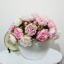 Yo cho-flores artificiais de seda, 2 peônias falsas, ramos de peônias, decoração de festa em casa, rosa, 2 unidades 2024 - compre barato