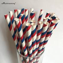 Paper Straws, Red Sailor Paper Straws, BBQ Paper Goods, Picnic Party Supplies, Country Fair Paper Straws, Farm Party Decoration 2024 - buy cheap