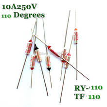 RY 10pcs/lot New Micro thermal fuse 10A250V 110 Degrees Tf 110 C Mini temp fuse metal shell Thermal Cutoff RY-110 RY110 2024 - buy cheap