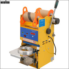 Xeoleo-máquina semiautomática para selagem de copos, seladora de copos de chá bolha, para 9/9.5cm, pp/pe/copo de papel, ue/au/eua/ru 2024 - compre barato