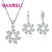 Elegant Women Daily Life Decorations Necklace And Earrings 925 Sterling Silver Jewelry Set Women Wedding Fancy Bijoux 2024 - buy cheap