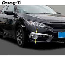 Car Sticker Styling Detector Cover Trim Head Front Fog Light Brows Lamp Frame Parts For Honda Civic 10th Sedan 2016 2017 2018 2024 - buy cheap