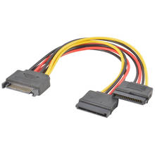 SATA Мощность 15-pin Y-Разделение тер кабель с адаптером для мужчин и женщин для жесткого диска HDD Разделение одного SATA Мощность разъем в два 2024 - купить недорого